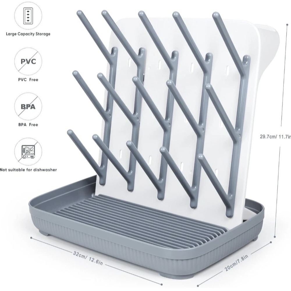 Modern Gray and White Dish Rack